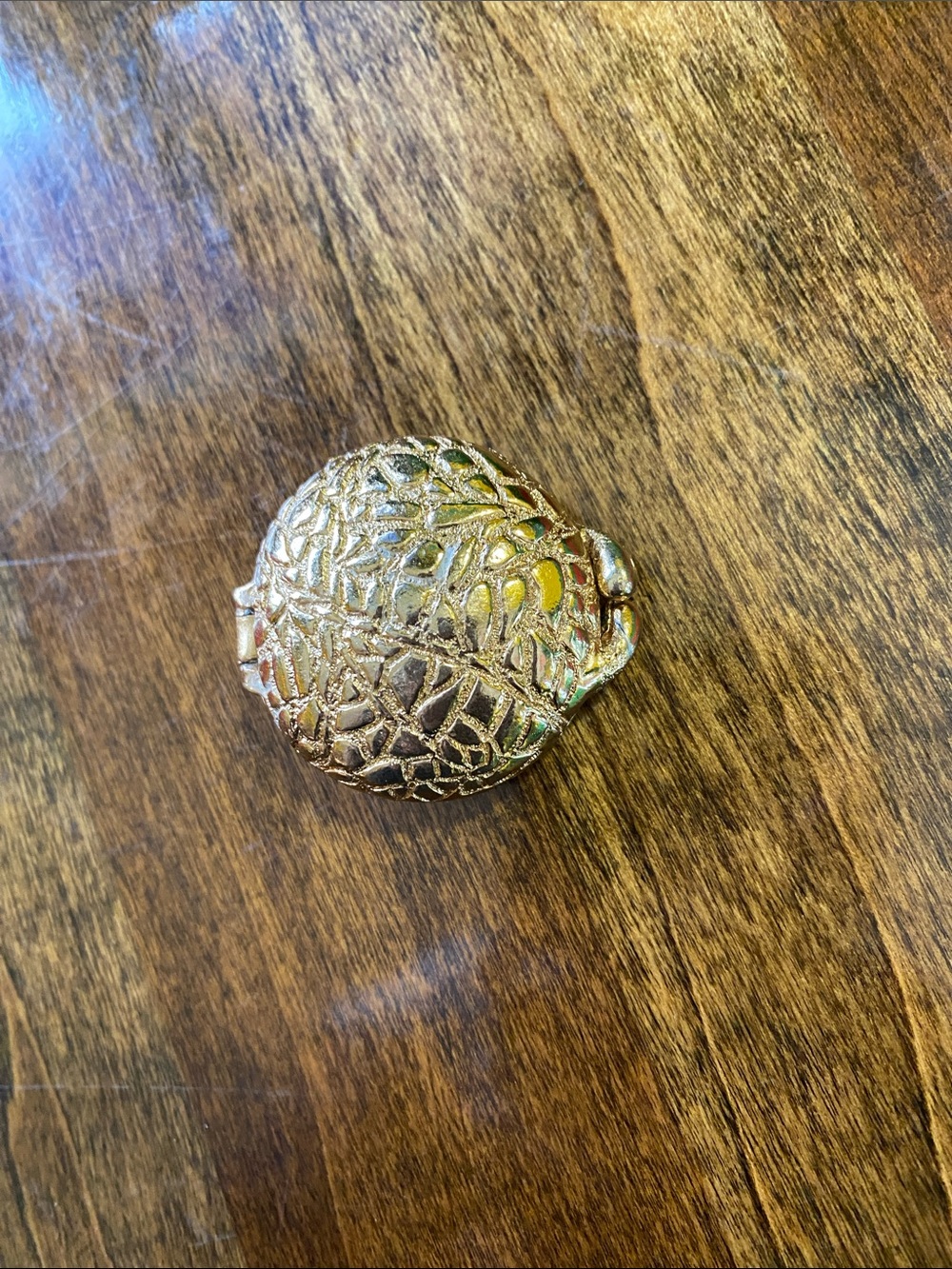 Hourigant Gold-Tone Round Trinket Perfume Compact